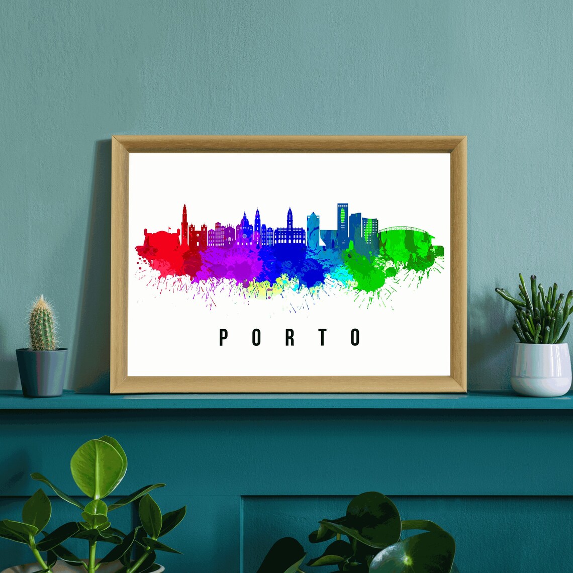 Porto Portugal Poster Skyline Poster Cityscape And Landmark Porto City Illustration Home Wall Art Office Decor - Image 3
