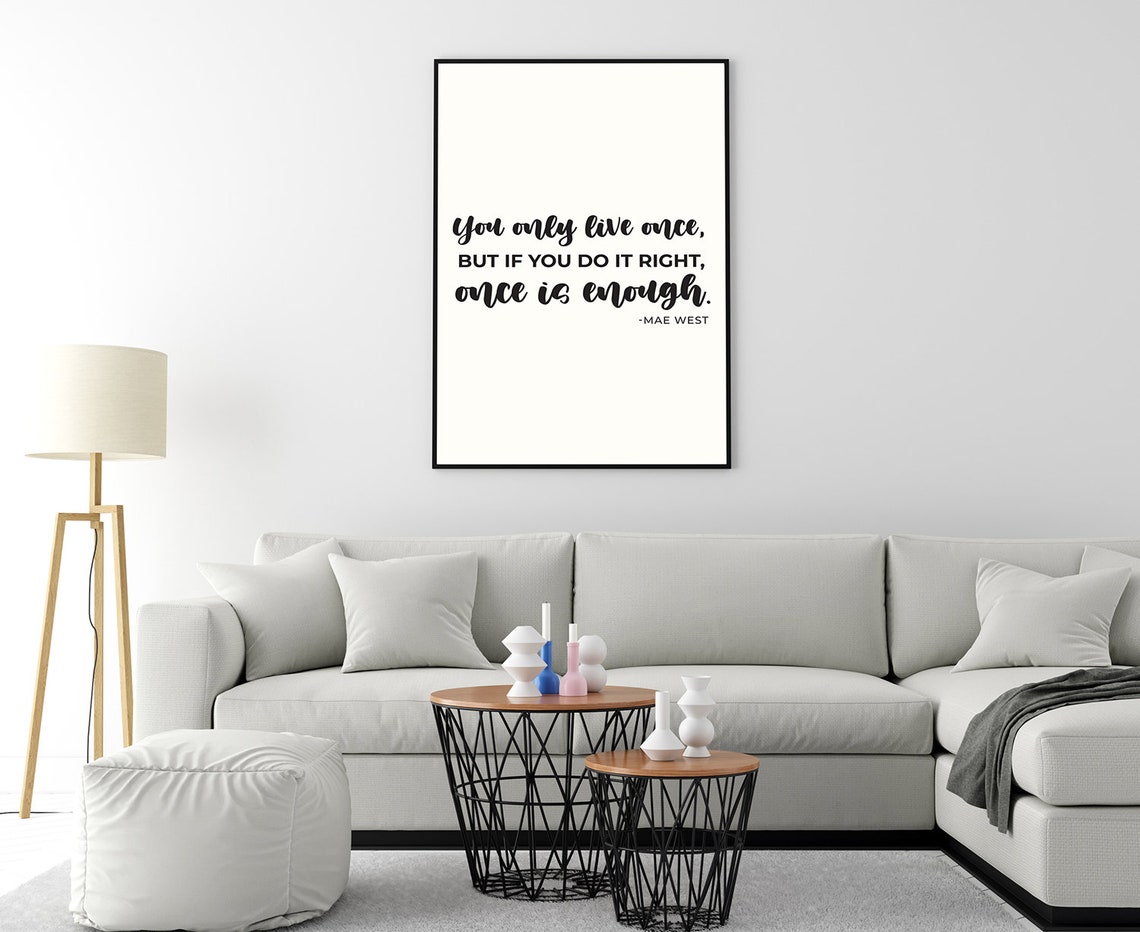 Mae West You Only Live Once Quote Poster Minimalist Wall Art Print - Image 4
