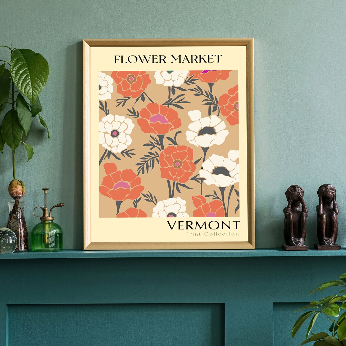 Vermont Flower Market Botanical Print Retro Floral Collection Wall Art - Image 2