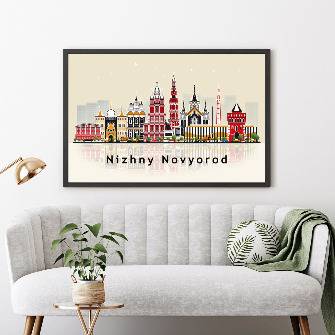 Nizhny Novgorod Russia Red Tower Skyline Illustration Wall Art Poster - Image 3