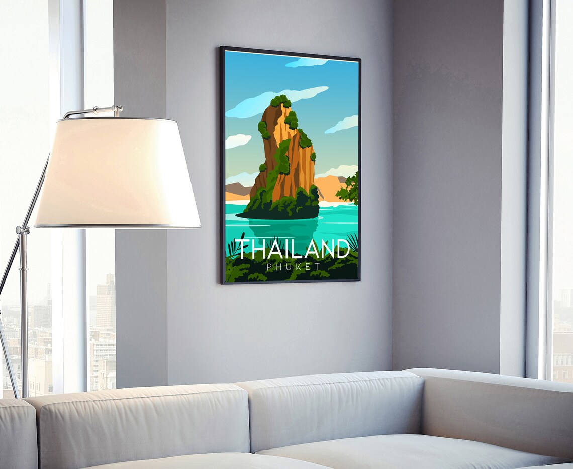 Thailand Phuket Limestone Karst Island Tropical Sea Travel Poster - Image 4