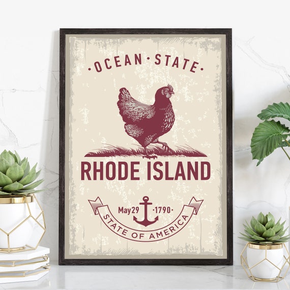 Rhode Island State Symbol Poster State Poster Print Oregon State Emblem Poster Retro Travel State Poster Home And Office Wall Art