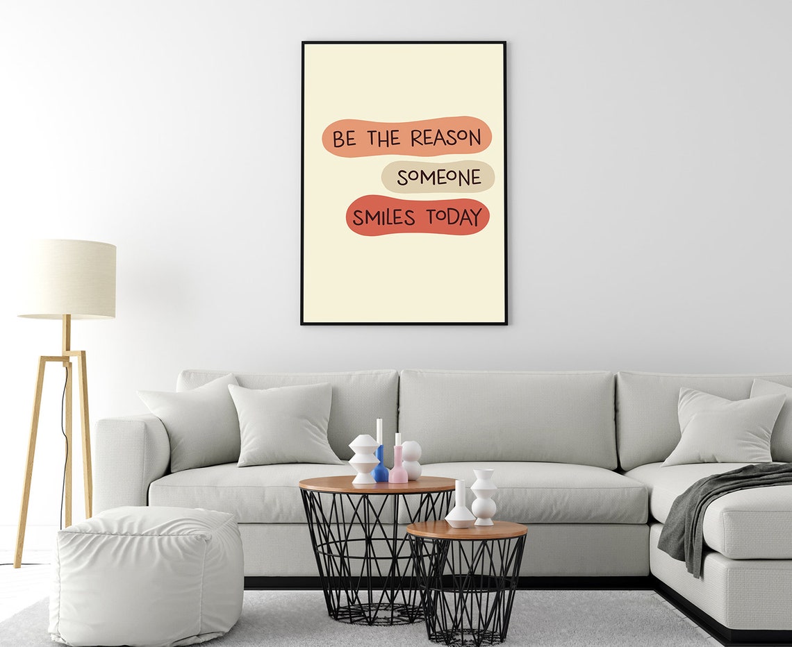 Be The Reason Someone Smiles Today Daily Kindness Quote Wall Art - Image 4