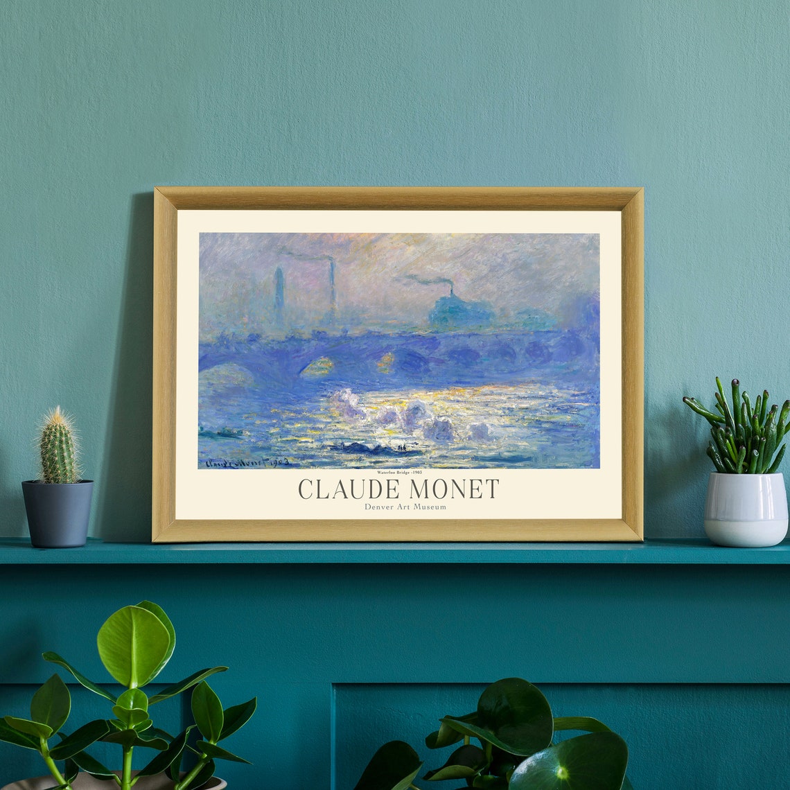 Claude Monet Waterloo Bridge London Fog Thames Vintage Art Poster - Image 3