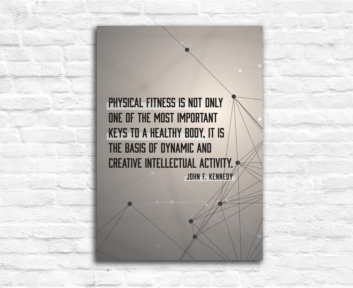 John F Kennedy Physical Fitness Inspirational Quote Minimalist Wall Poster - Image 2