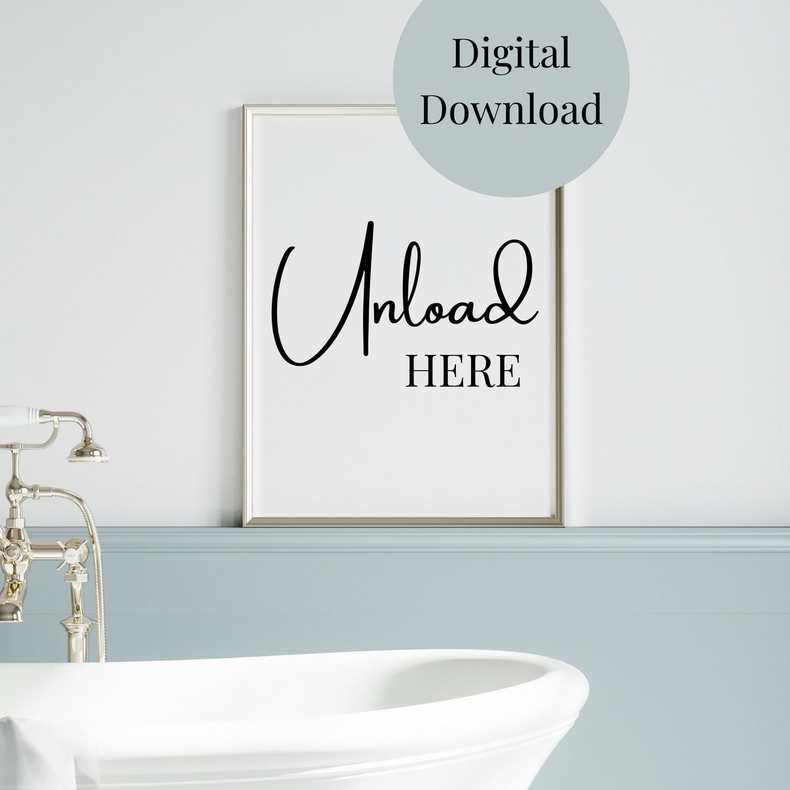 Unload Here Bathroom Decor Bathroom Wall Art Funny Quote For Bathroom Bathroom Sayings Bathroom Print