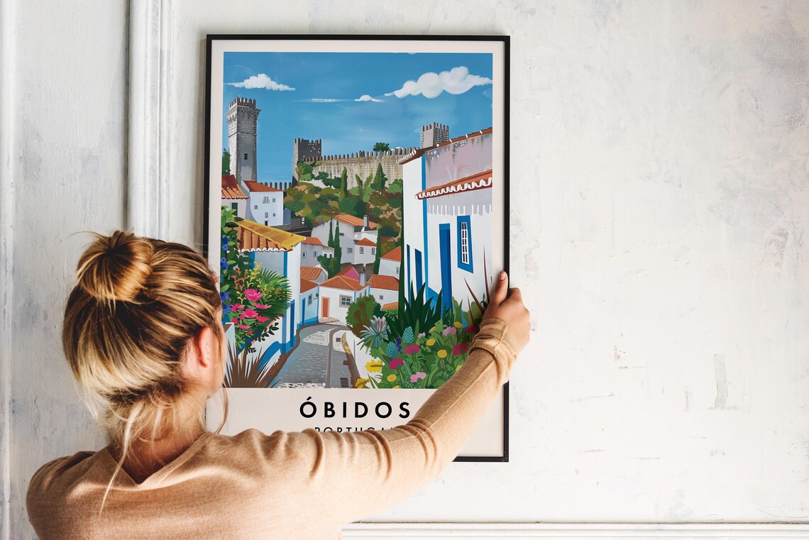 Obidos Travel Poster, Portugal City Wall Art - Image 2