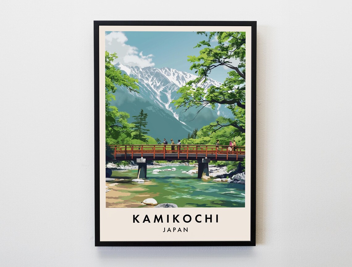 Kamikochi Travel Poster, Japan Lovers Home Decor