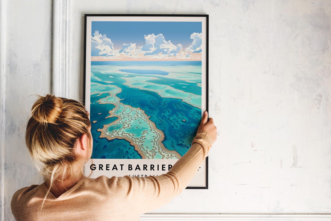 Great Barrier Reef Travel Poster, Australia Print - Image 2
