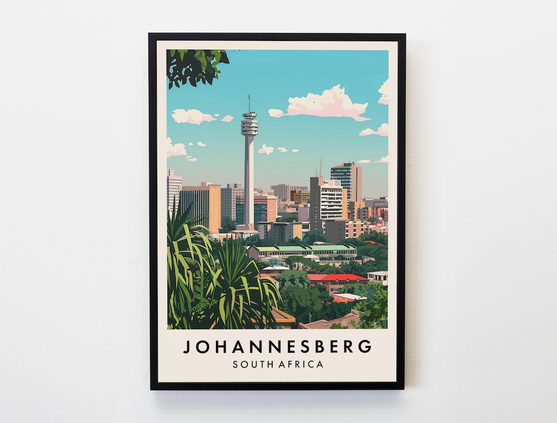 Johannesburg Travel Poster, South Africa City View