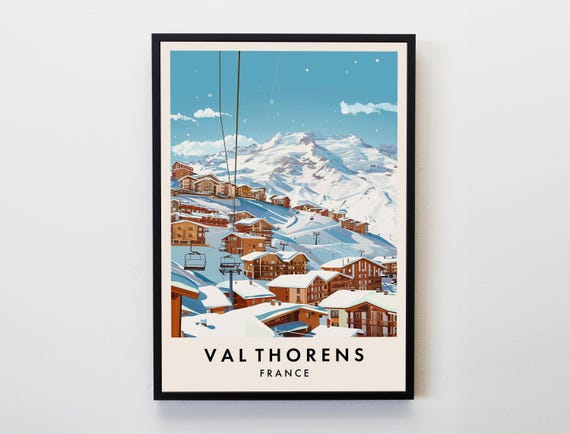 Val Thorens Travel Print Wall Art Poster France French Alps Lovers Ski Home Decor