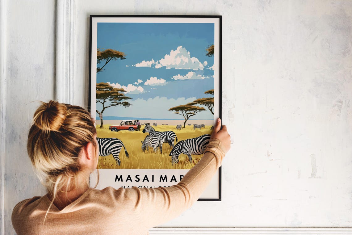 Masai Mara Travel Print Wall Art Masai Mara Poster Africa Travel Print Travel Lovers Home Decor Wall Art City Travel Poster Gifts Print - Image 2