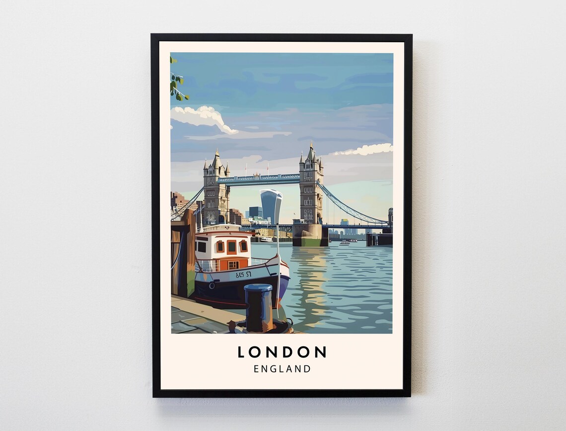 London Travel Poster, England Lovers Decor
