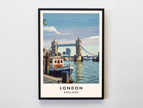 London Travel Poster, England Lovers Decor