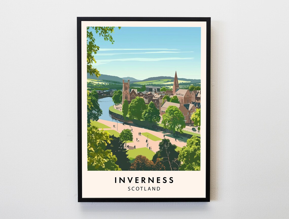 Inverness Travel Poster, Scotland Lovers Decor