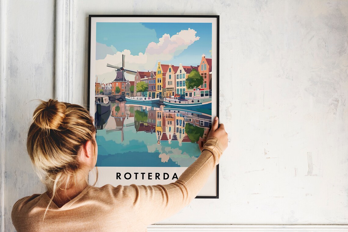 Rotterdam Travel Poster, Netherlands Travel Art - Image 2