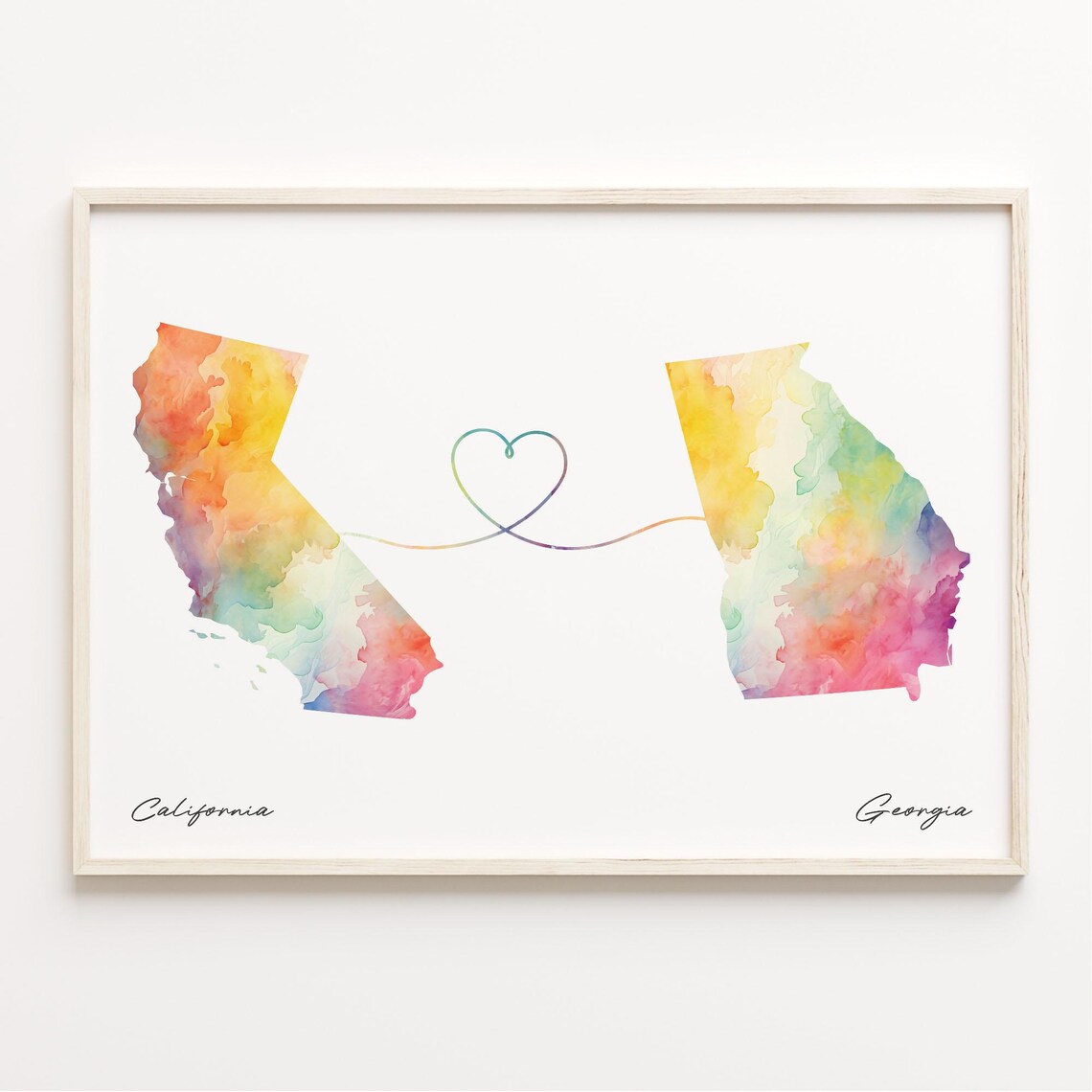 Georgia Watercolor Map Poster, Travel Wall Art
