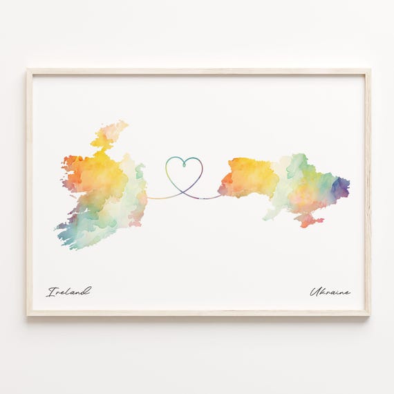Ireland To Ukraine Print Watercolor Map Poster Ugandan Gift Travel Wall Art Adventure Awaits C231182