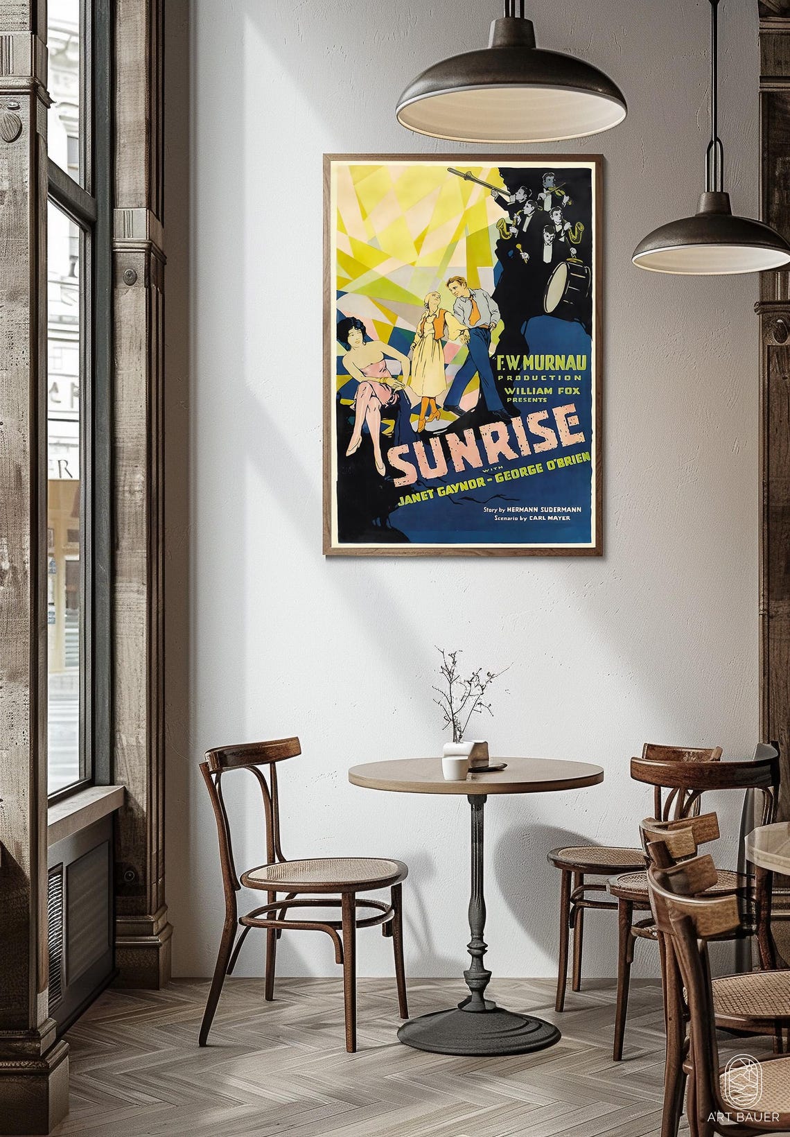Sunrise A Song Of Two Humans Movie Poster 1927 Framed Print Academy Award Silent Film Poster Fw Murnau - Image 2