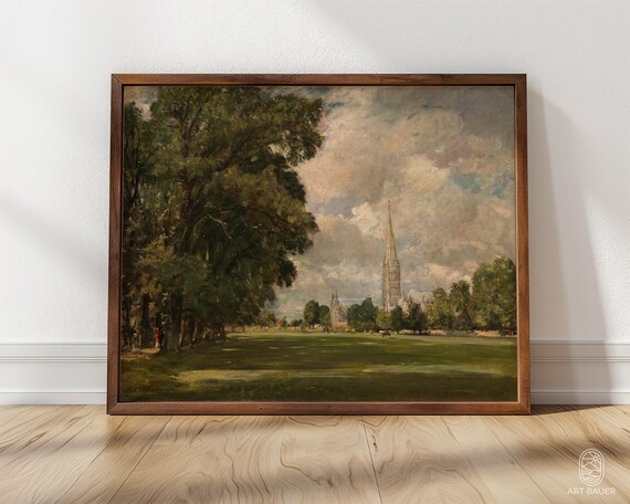 John Constable Salisbury Cathedral Spire Parkland Classic English Poster