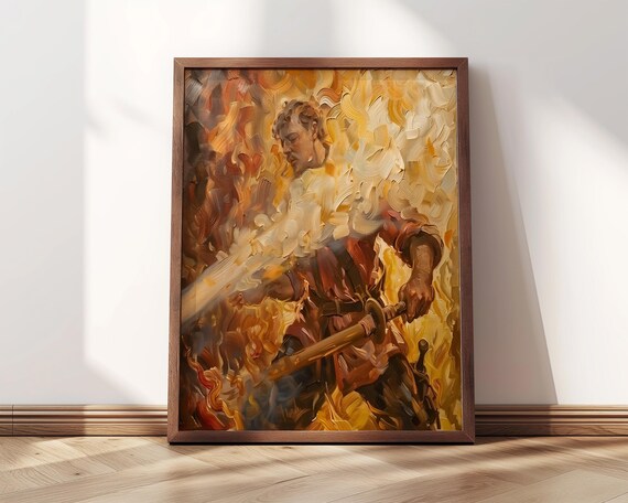 St Florian Fighting Fire Catholic Artwork
