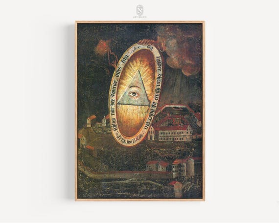 Baindt Abbey Under Protection Of The Holy Trinity 1773 Symbolism Art Dark Academia Religious Painting Poster Print