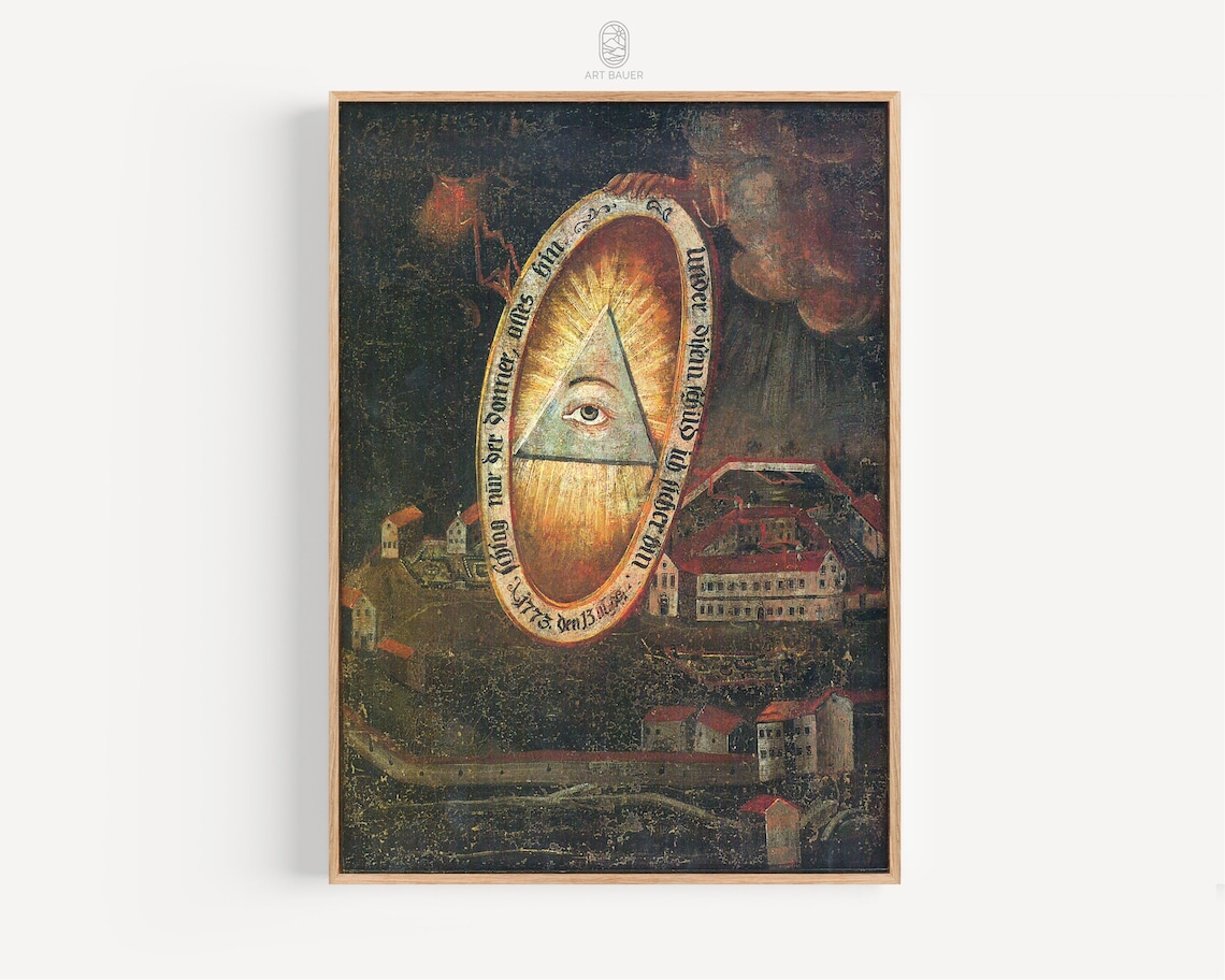 Baindt Abbey Under Eye of Providence 1773 German Religious Painting Poster