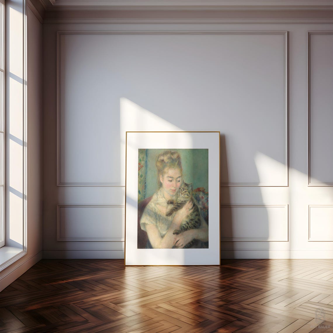 Auguste Renoir Woman With Cat Tabby Tender Portrait Feline Art Poster - Image 4