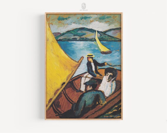 Sailboat On Tegernsee August Macke 1910 Expressionist Art Nautical Art Scenic Print Poster Print