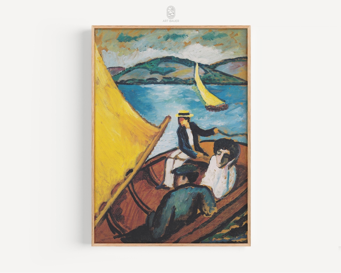 Sailboat On Tegernsee August Macke 1910 Expressionist Art Nautical Art Scenic Print Poster Print