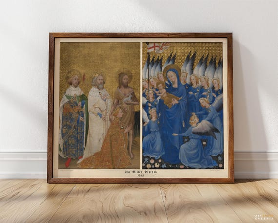 The Wilton Diptych 1395 Framed Print Medieval Art Print Unique Wall Art Museum Quality Historian Gift