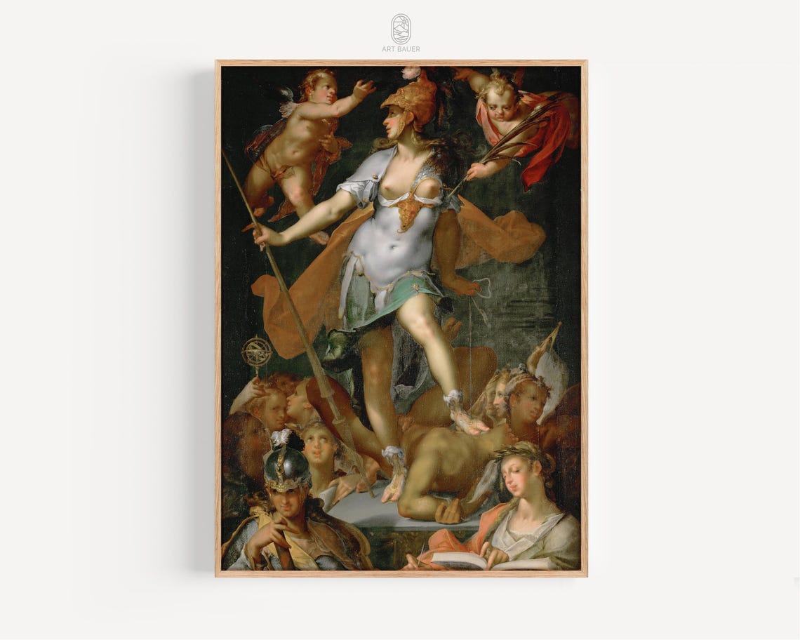 Minerva Victorious Over Ignorance Spranger 1591 Mythology Art Poster