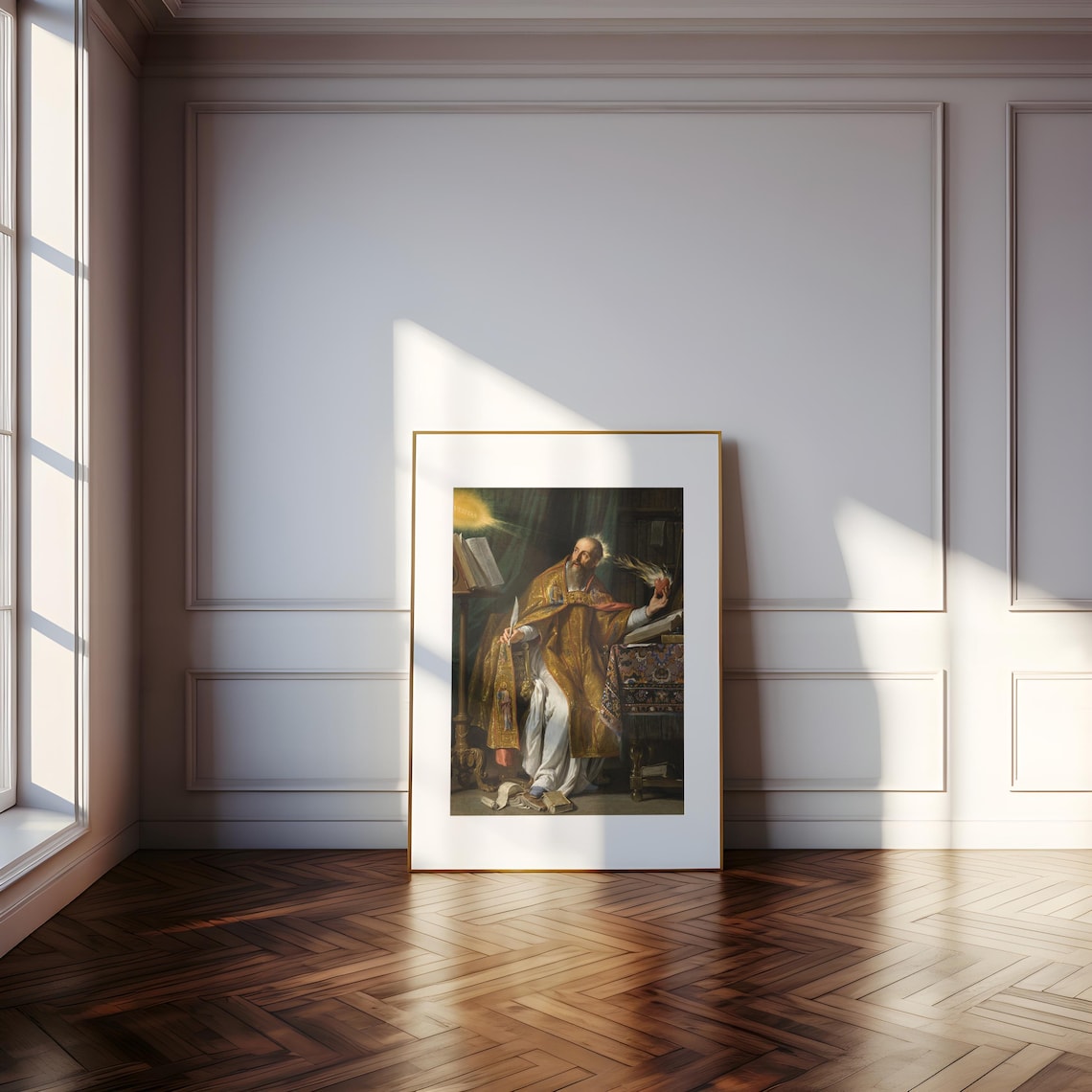 Saint Augustine by Champaigne, Baroque Art Print - Image 5