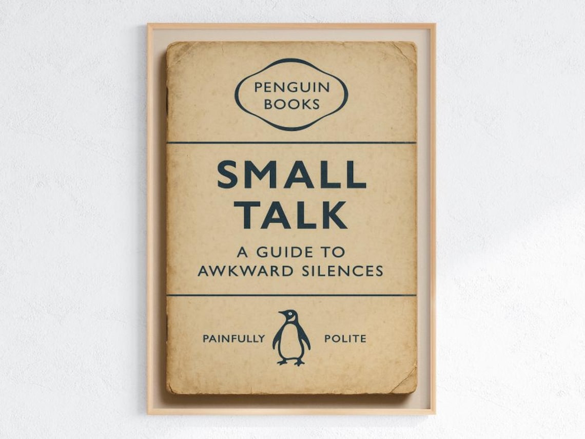 Small Talk Penguin Books Parody Cover Funny Introvert Book Humor Poster