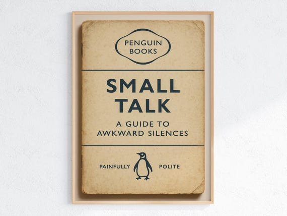 Funny Penguin Book Cover Parody Poster Introvert Humor Wall Art Or Physical Print
