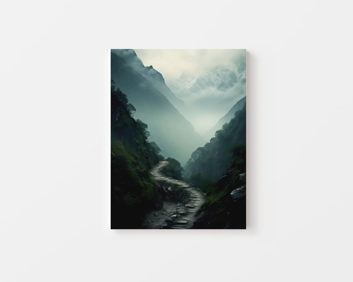 Mountain Art Print Himalayas Mountain Path Landscape Wall Art Mountain Wall Art Home Dcor Wall Art - Image 3