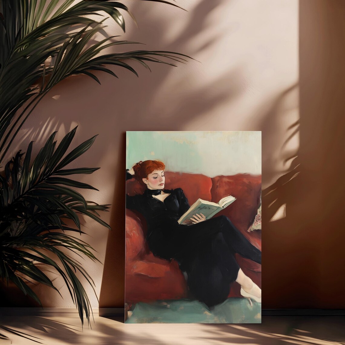Women Reading Portrait, Vintage Art Print - Image 2