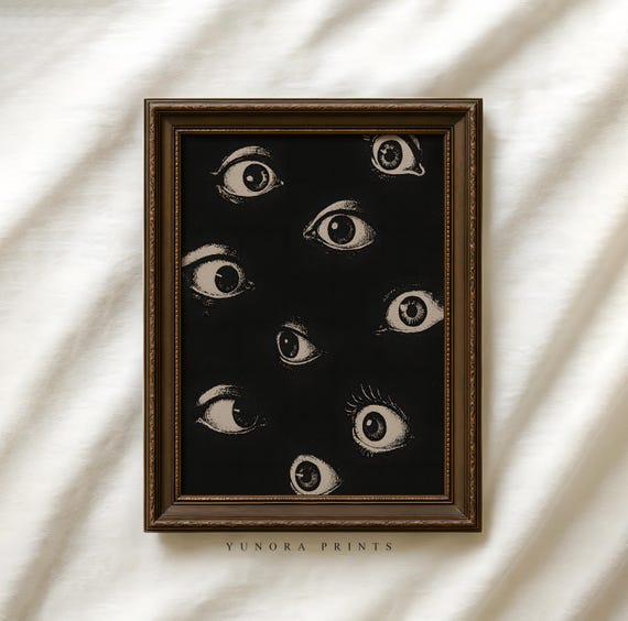 Vintage Creepy Eyes Halloween Gothic Horror Art Print