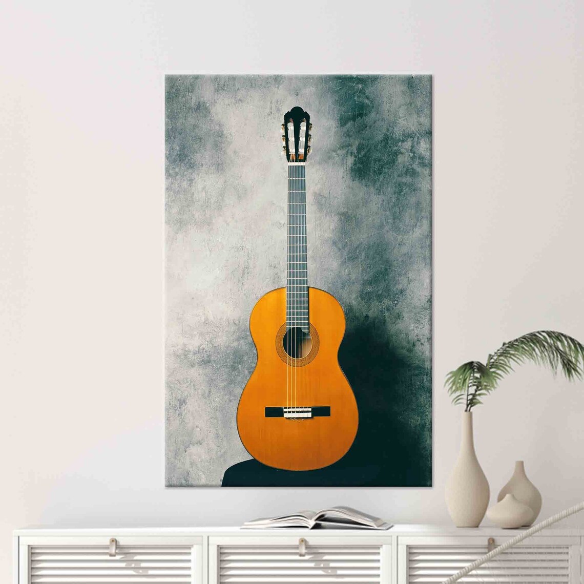 Guitar Wall Art Print, Music Room Decor Poster