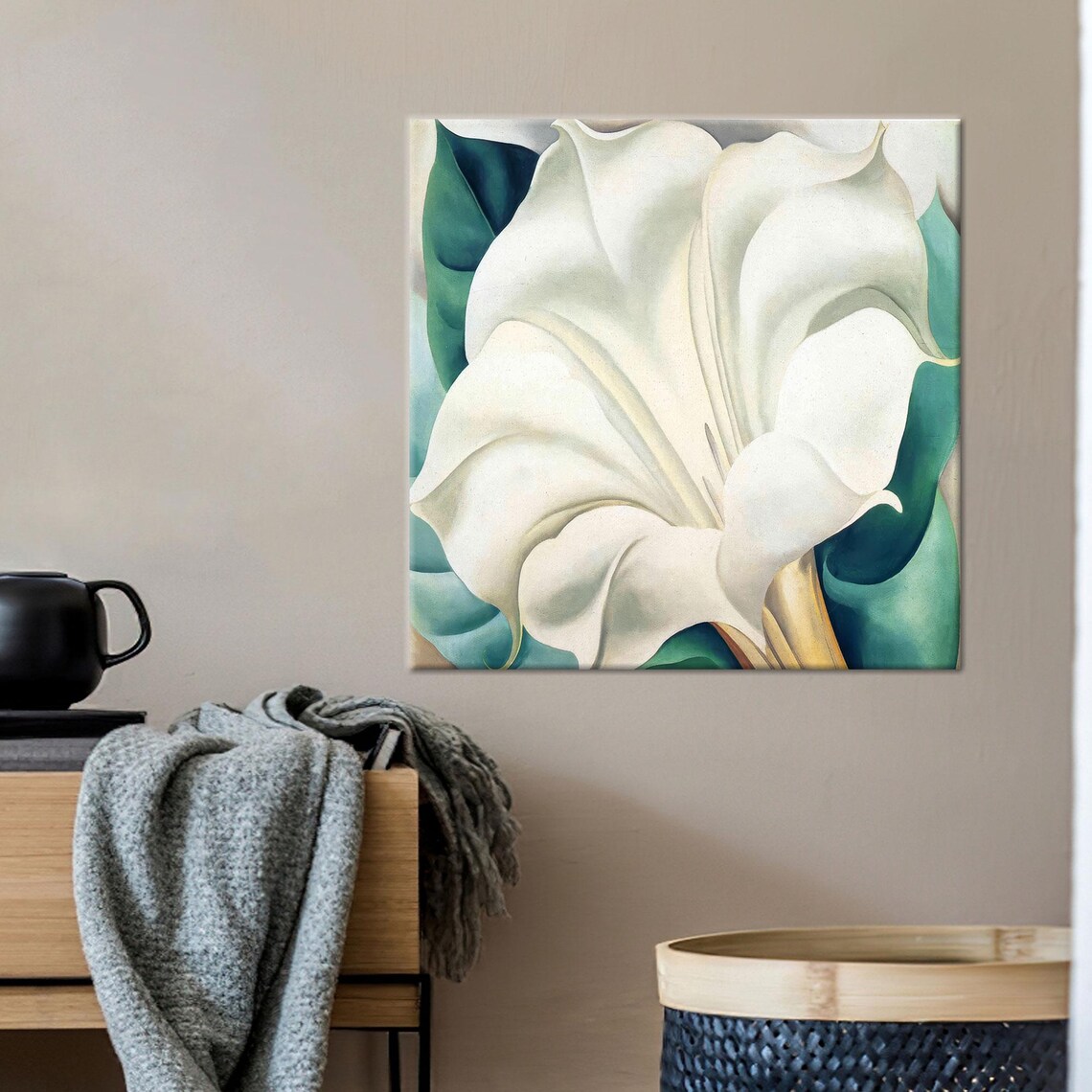 White Glass Art Wall Decor Abstract Flower Glass Wall Art Luxury Art Glass Botanical Wall Decoration Baby Girl Gift Personalized