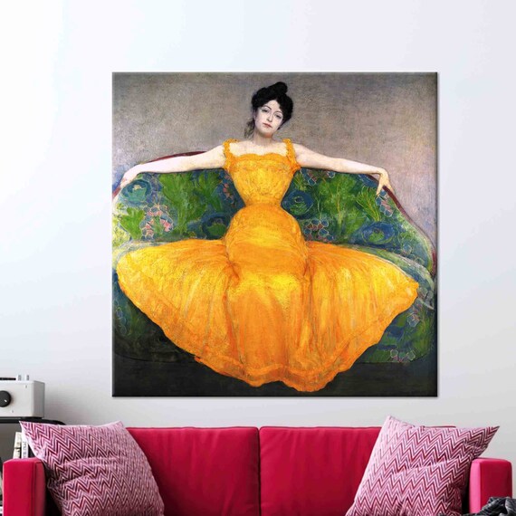 Max Kurzweil Art Orange Art Woman Wall Art Trendy Tempered Glass Wallpaper Art Framed Wall Art Poster Art Girl Room Wall Art