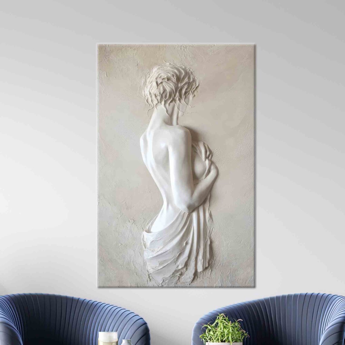 Abstract Woman Sculpture Art Print, Modern Portrait