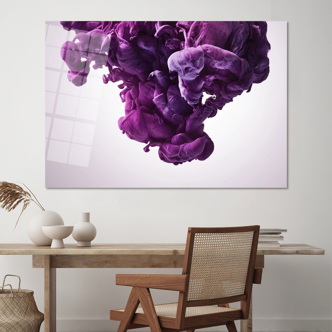 Purple Ink Cloud Abstract Fluid Art Modern Minimalist Decor Poster - Image 2