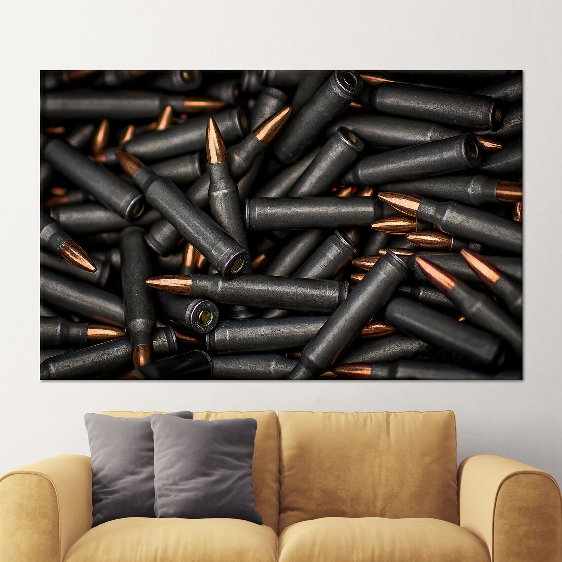 Bullet Art Army Poster, Black Wall Art Poster Print