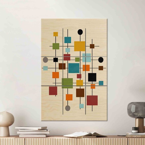 Geometric Shapes, Colorful Modern Wall Art Print