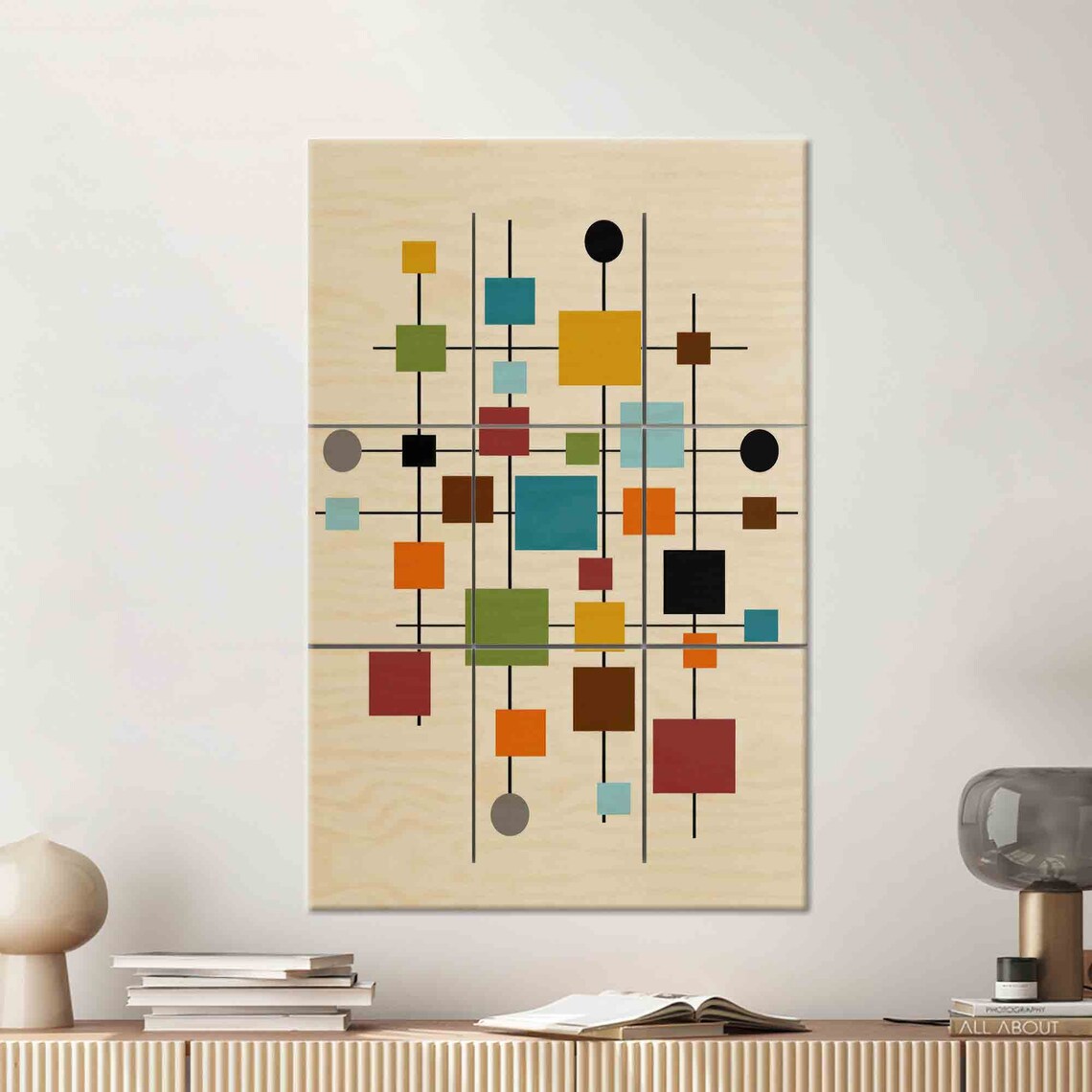 Geometric Shapes, Colorful Modern Wall Art Print