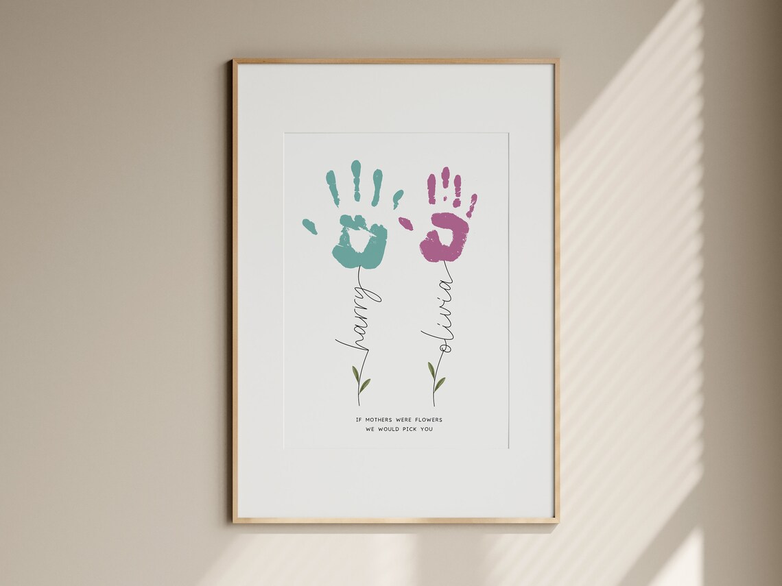 Personalised Flower Handprint Art Print for Mum - Image 2