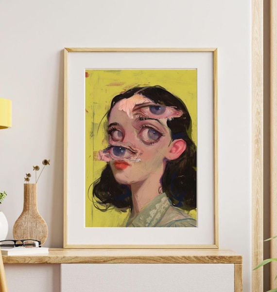 About Eyes No1 Surreal Multi Eye Portrait Contemporary Print