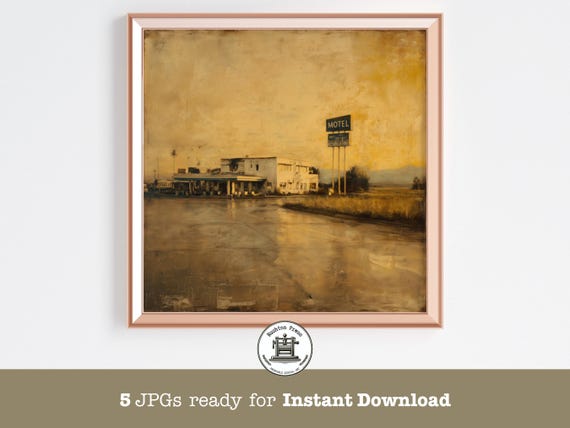 Desert Motel Print Vintage Americana Wall Art 5 Jpgs