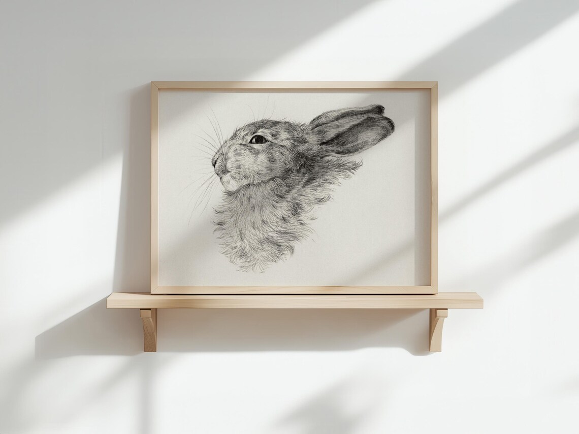Vintage Rabbit Art Print Jean Bernards Restored Museum Artwork